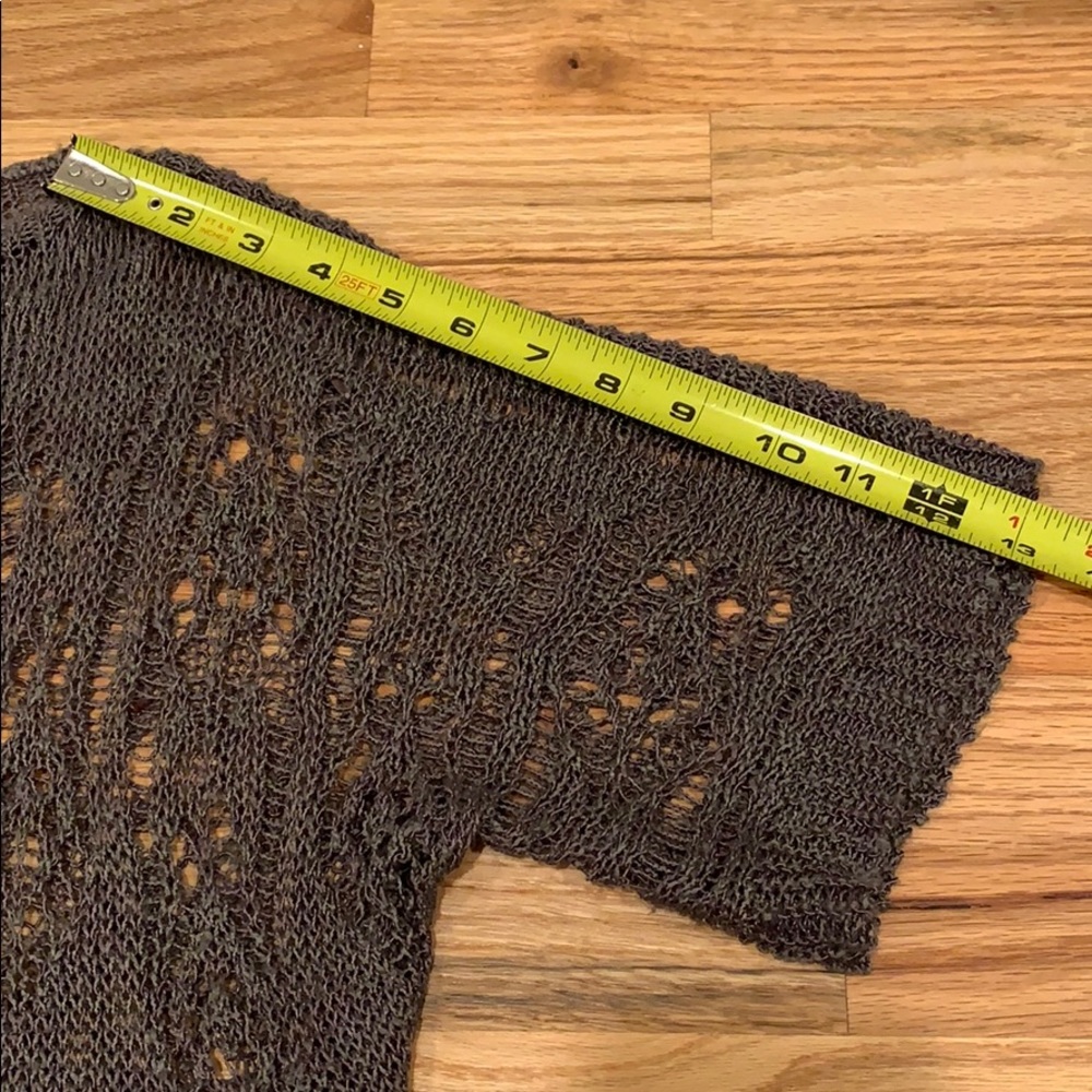 pretty Moth dark gray open knit sweater, XS/TP - Picture 5 of 8